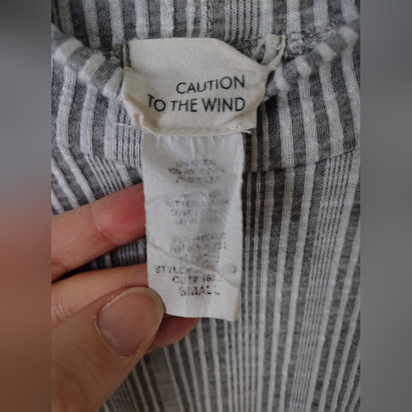 Caution to the Wind Women's Small Gray Ribbed Mock Neck Dress - Picture 7 of 12